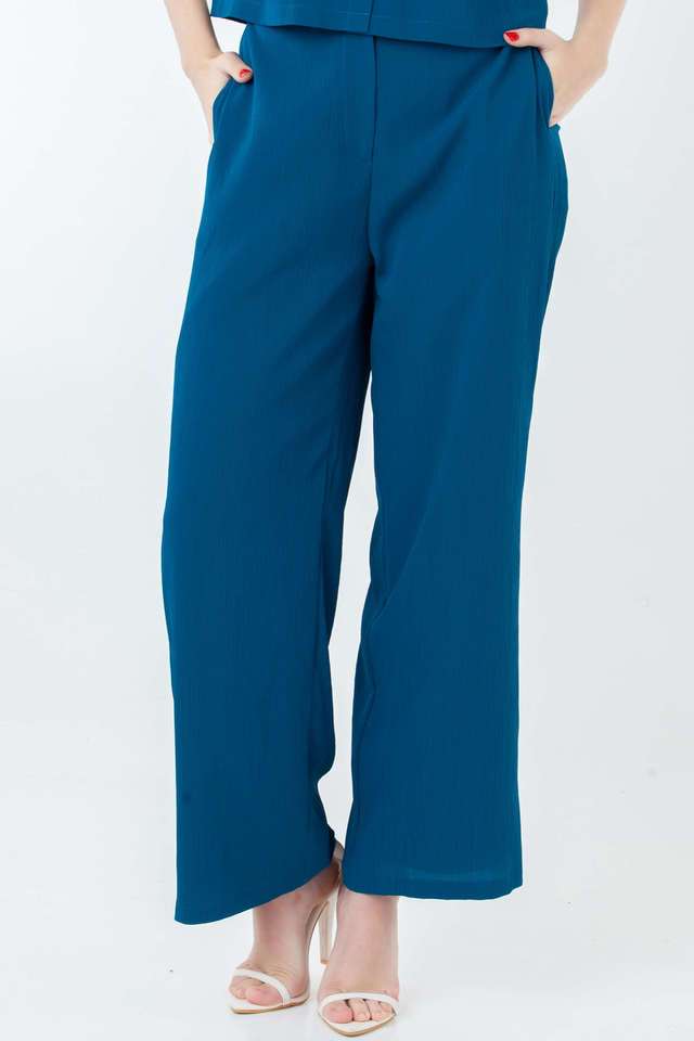 Textured-Polyester-Relaxed-Fit-Women-s-Casual-Wear-Pants