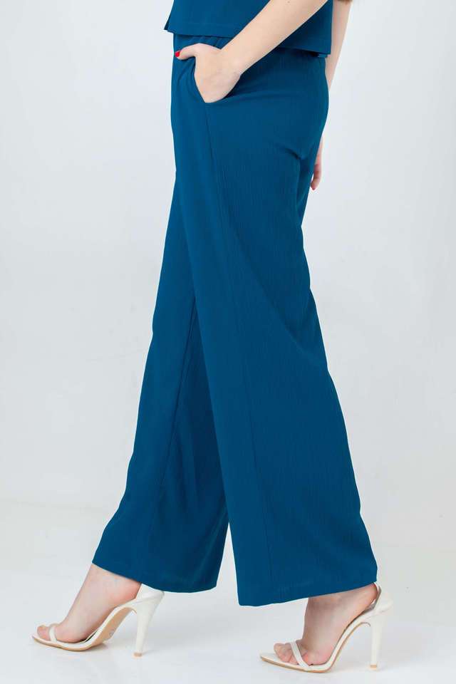 Textured-Polyester-Relaxed-Fit-Women-s-Casual-Wear-Pants