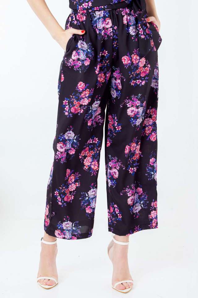 Floral-Polyester-Relaxed-Fit-Women-s-Casual-Wear-Pants