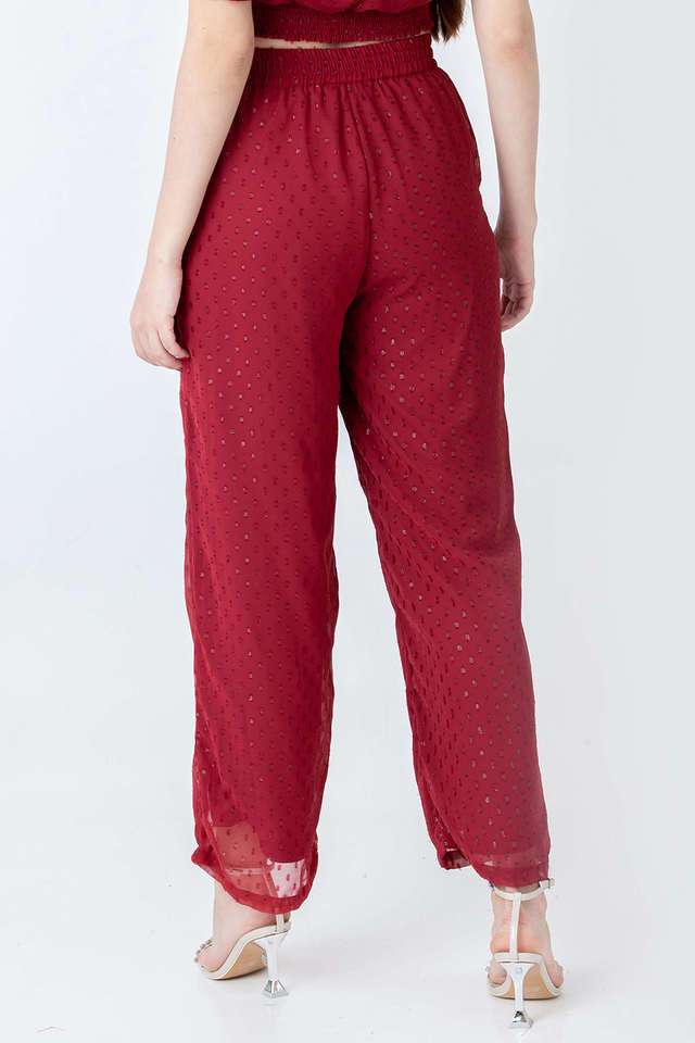 Textured-Polyester-Straight-Fit-Women-s-Party-Wear-Pants
