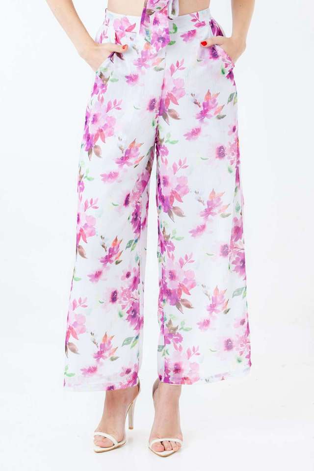 Floral-Polyester-Relaxed-Fit-Women-s-Casual-Wear-Pants