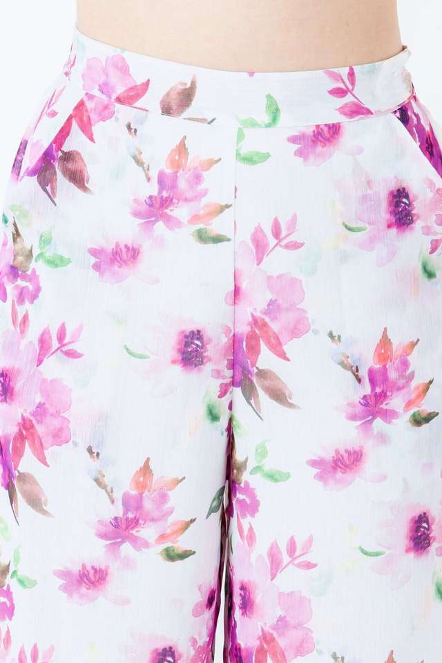 Floral-Polyester-Relaxed-Fit-Women-s-Casual-Wear-Pants