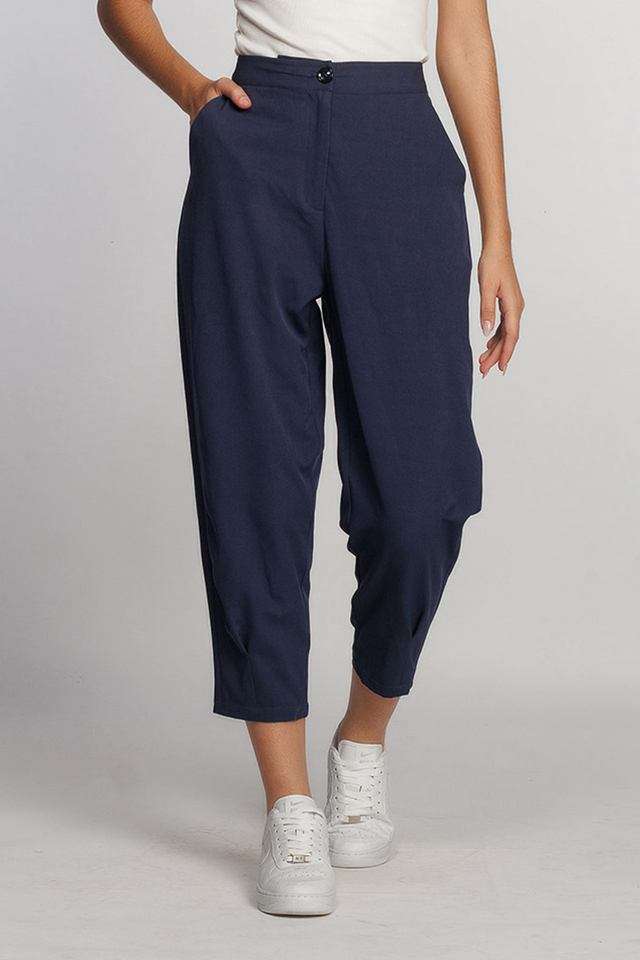 Solid Tapered Fit Polyester Women Casual Wear Trouser-image-19