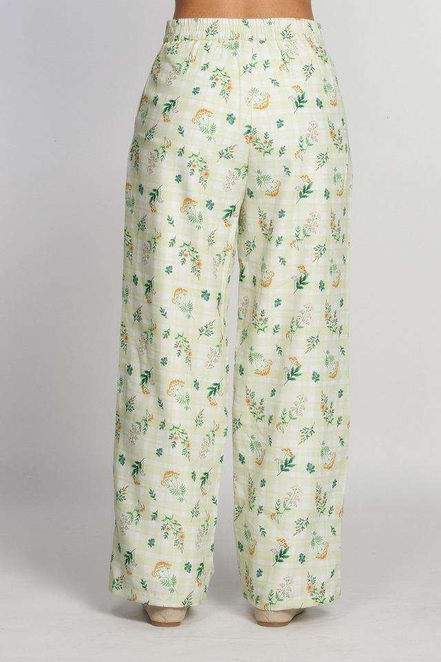 Floral-Straight-Fit-Polyester-Women-s-Casual-Wear-Pants