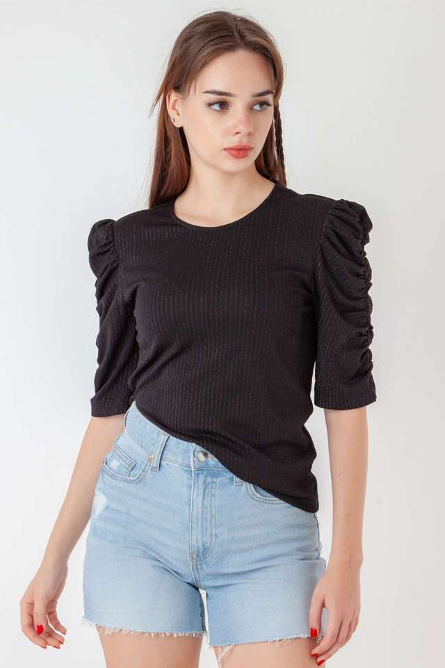zink london Solid Polyester Round Neck Women Top-picture-35