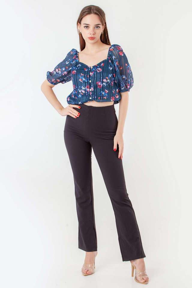 Floral-Polyester-Sweetheart-Neck-Women-s-Casual-Wear-Top