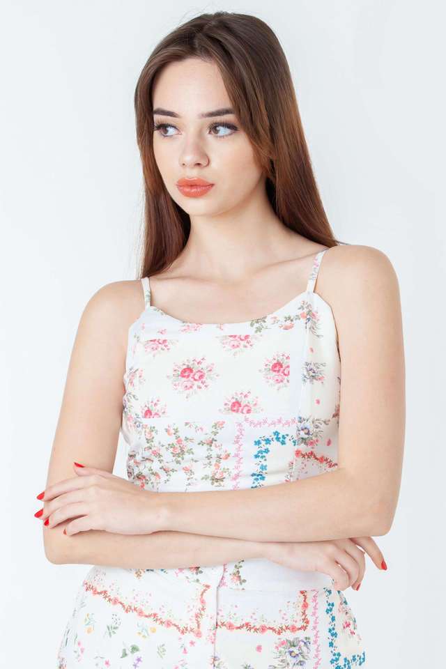 Floral-Polyester-Round-Neck-Women-s-Casual-Wear-Top