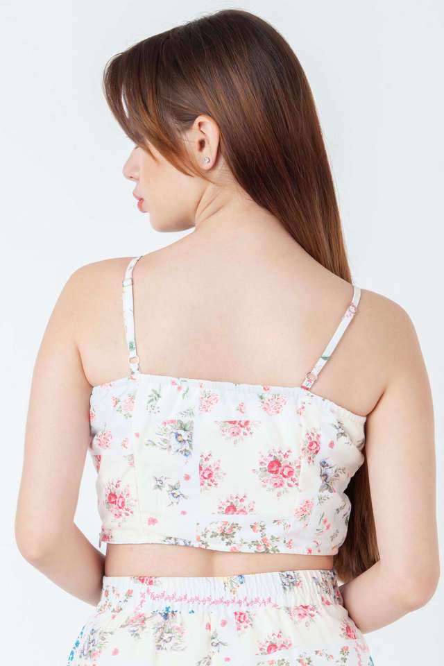 Floral-Polyester-Round-Neck-Women-s-Casual-Wear-Top