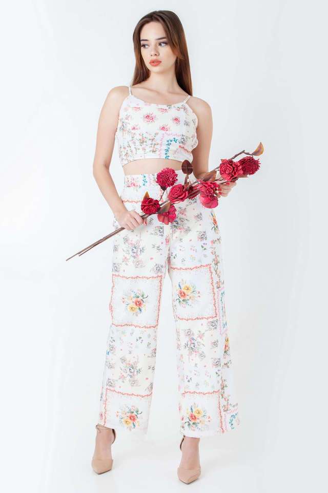 Floral-Polyester-Round-Neck-Women-s-Casual-Wear-Top