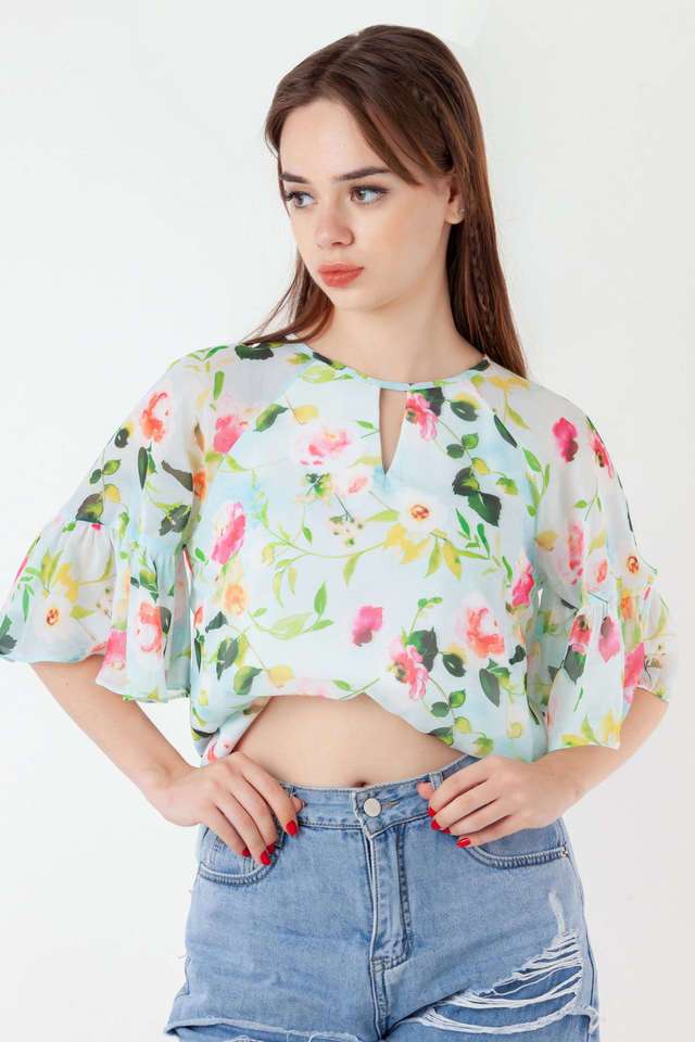 zink london Floral Polyester Round Neck Women Top-picture-25