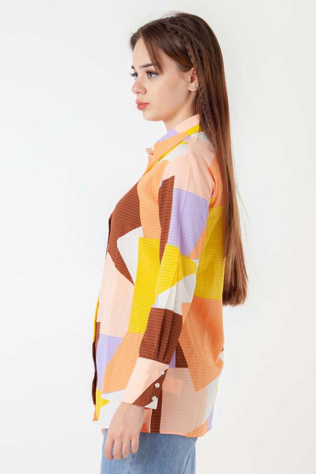 Abstract-Polyester-Regular-Fit-Women-s-Casual-Wear-Shirt