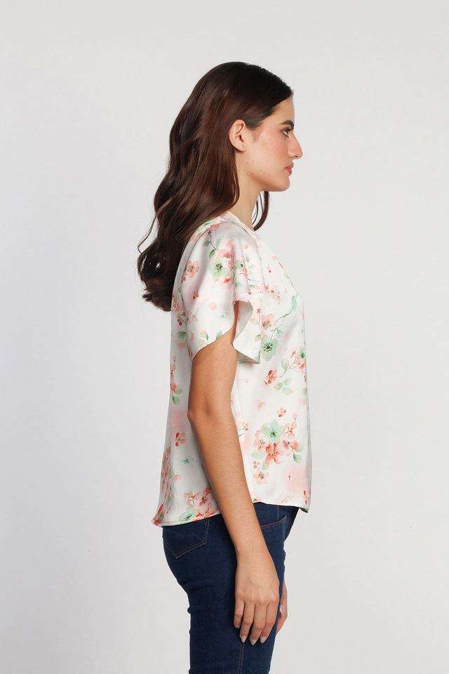 Floral-Polyester-Round-Neck-Women-s-Top