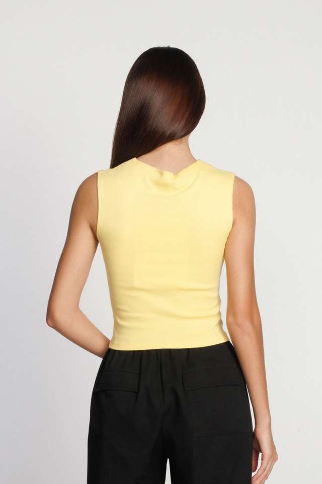 Solid-Cotton-Round-Neck-Women-s-Top