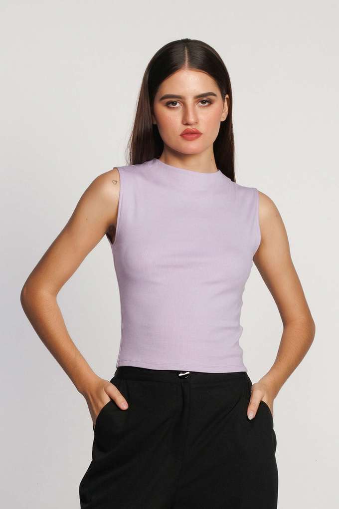 Solid-Cotton-Round-Neck-Women-s-Top