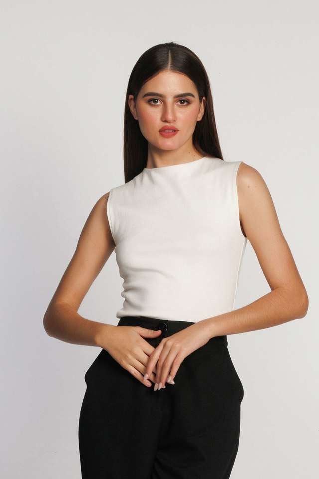 zink london Solid Cotton Round Neck Women Top-picture-33