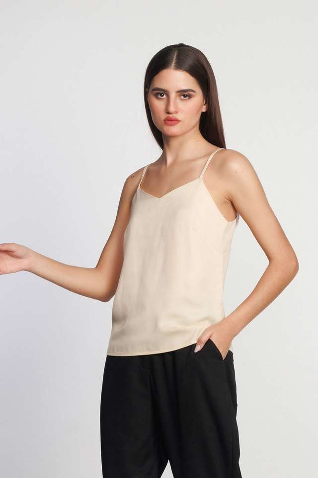 zink london Solid Polyester V-Neck Women's Top-picture-31