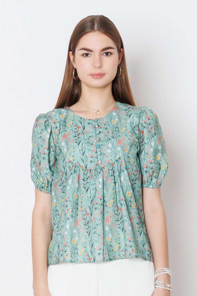 zink london Printed Polyester Round Neck Women's Top-picture-40