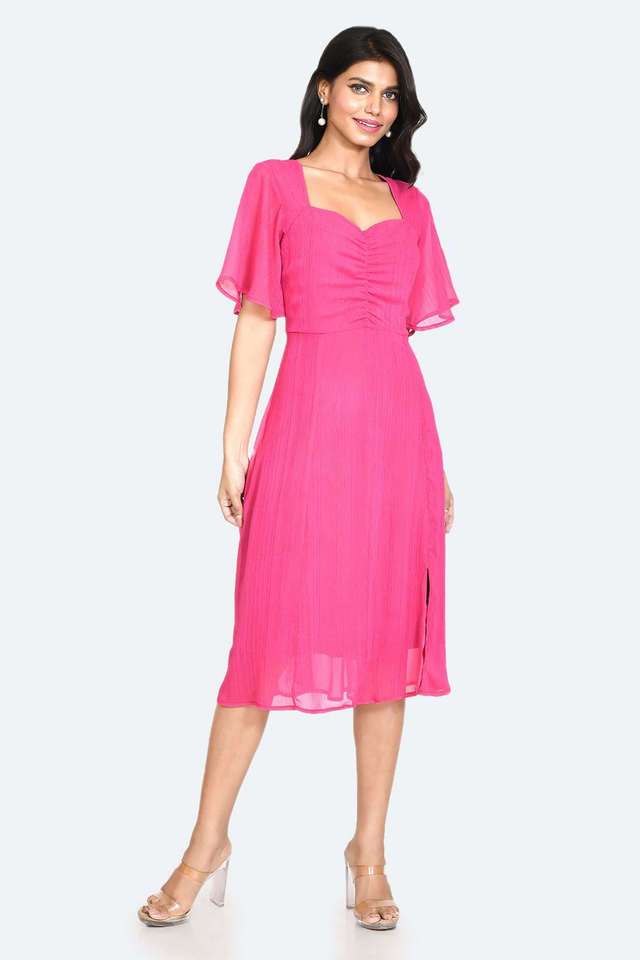 zink london Textured Sweetheart Neck Polyester Women Dress-picture-37