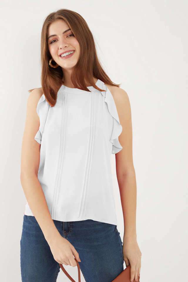 zink london Solid Polyester Halter Neck Women Top-picture-35