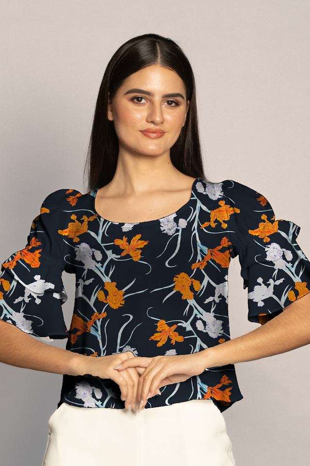 zink london Floral Polyester Round Neck Women Top-picture-17
