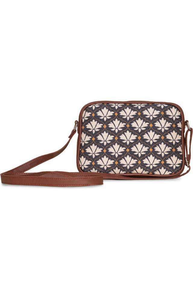 Printed-Bidri-PU-Zipper-Closure-Women-s-Casual-Sling-Bag
