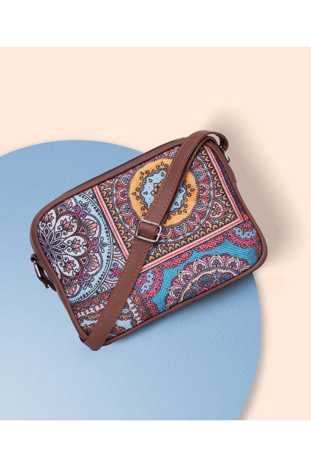 Printed-Multicolor-Pu-Zipper-Closure-WoMen-s-Casual-Sling-Bag