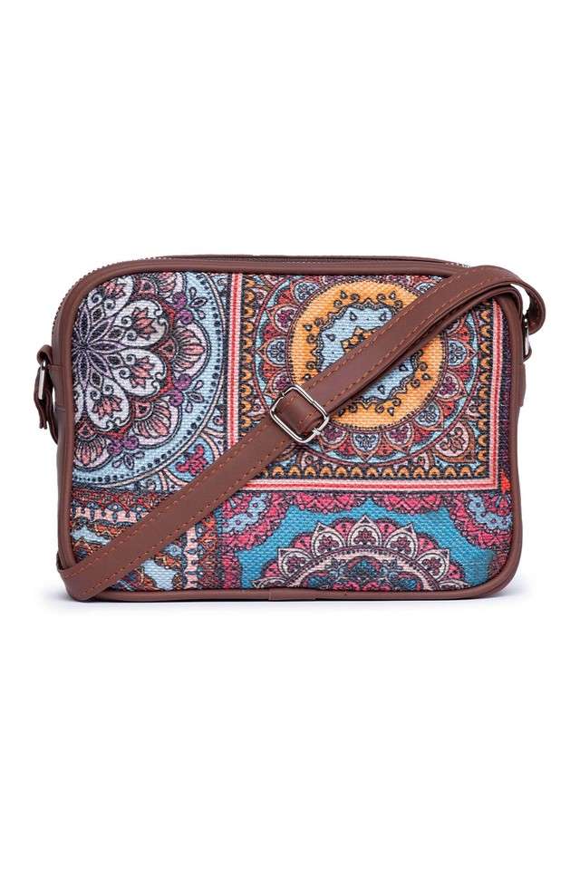 Printed-Multicolor-Pu-Zipper-Closure-WoMen-s-Casual-Sling-Bag