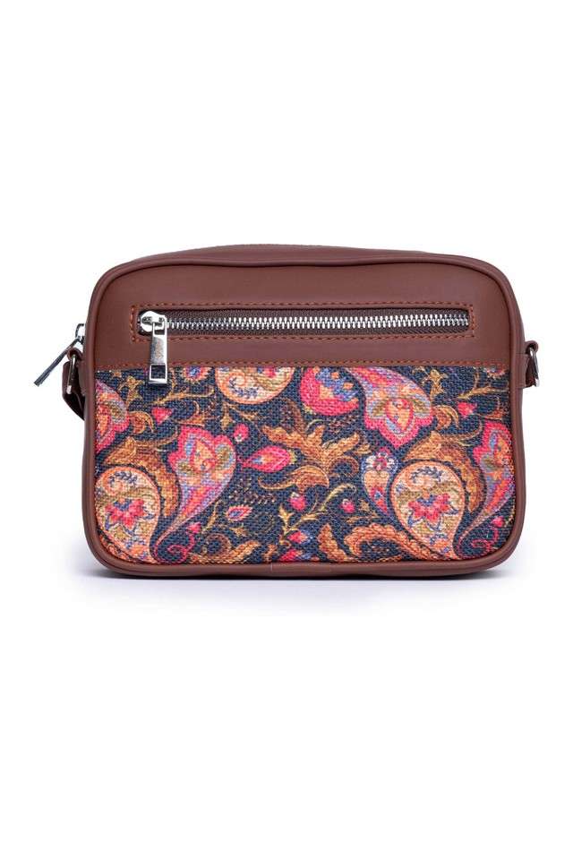 Printed-Paisley-PU-Zipper-Closure-Women-s-Casual-Sling-Bag