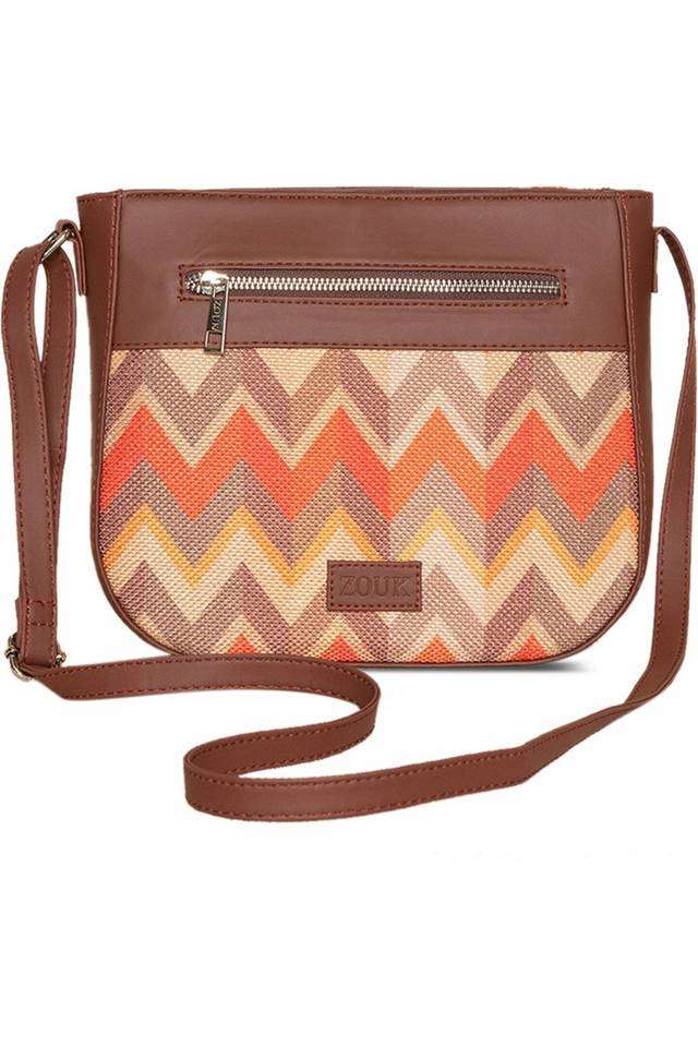 Printed-Tidal-PU-Zipper-Closure-Women-s-Casual-Sling-Bag