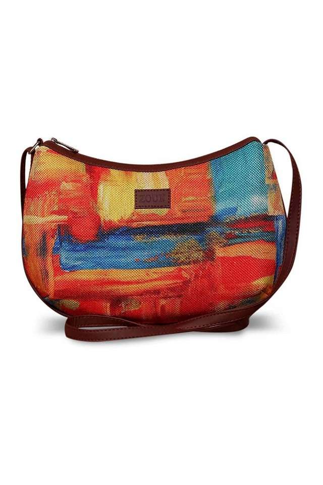 Printed-Abstract-PU-Zipper-Closure-Women-s-Casual-Sling-Bag