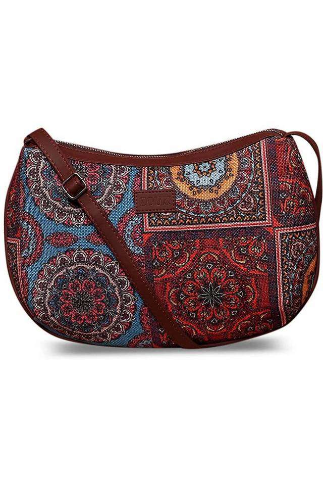 Printed-Multicolor-PU-Zipper-Closure-Women-s-Casual-Sling-Bag