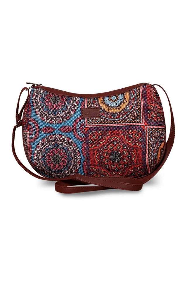 Printed-Multicolor-PU-Zipper-Closure-Women-s-Casual-Sling-Bag