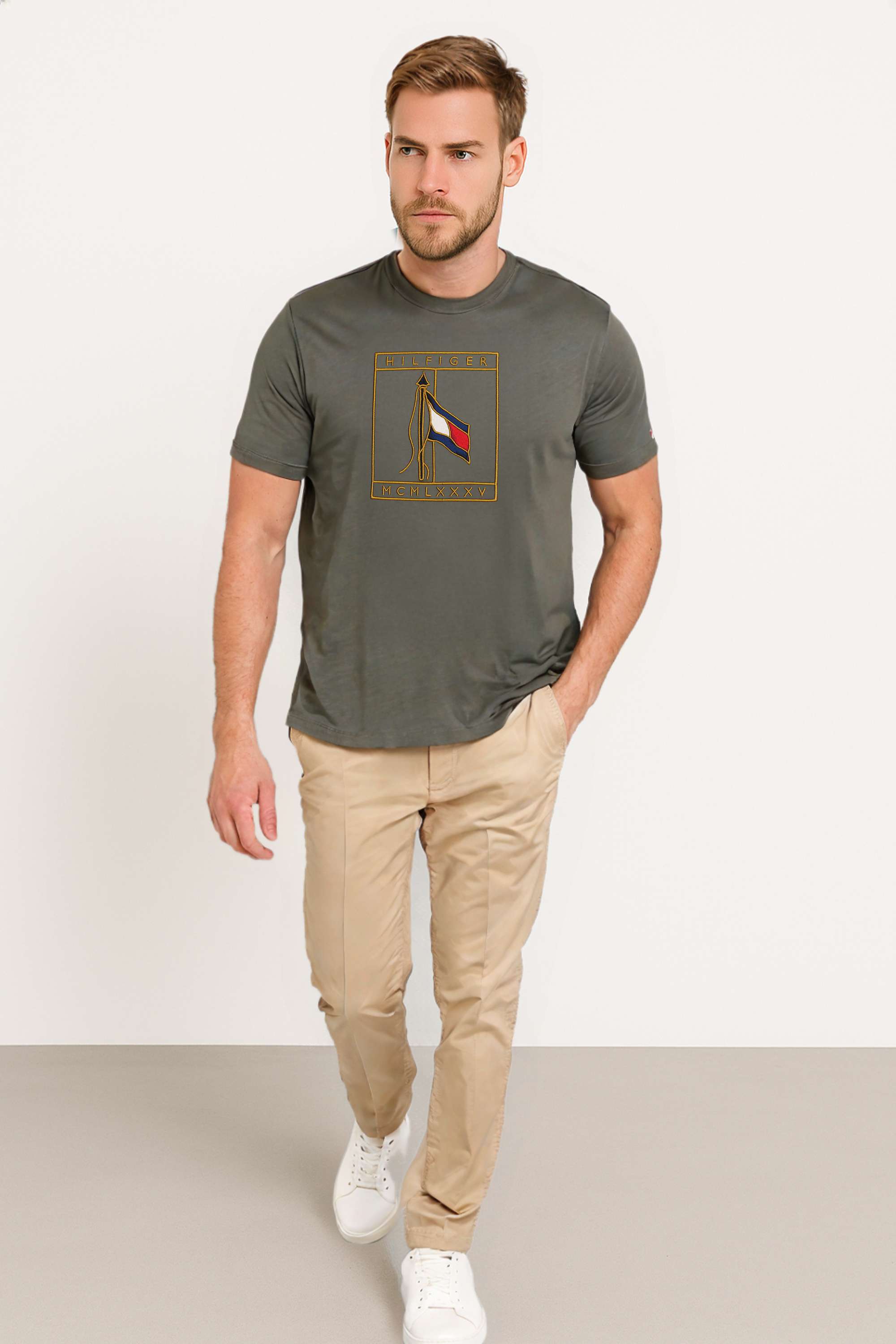 Solid-Cotton-Blend-Round-Neck-Men-s-T-Shirt