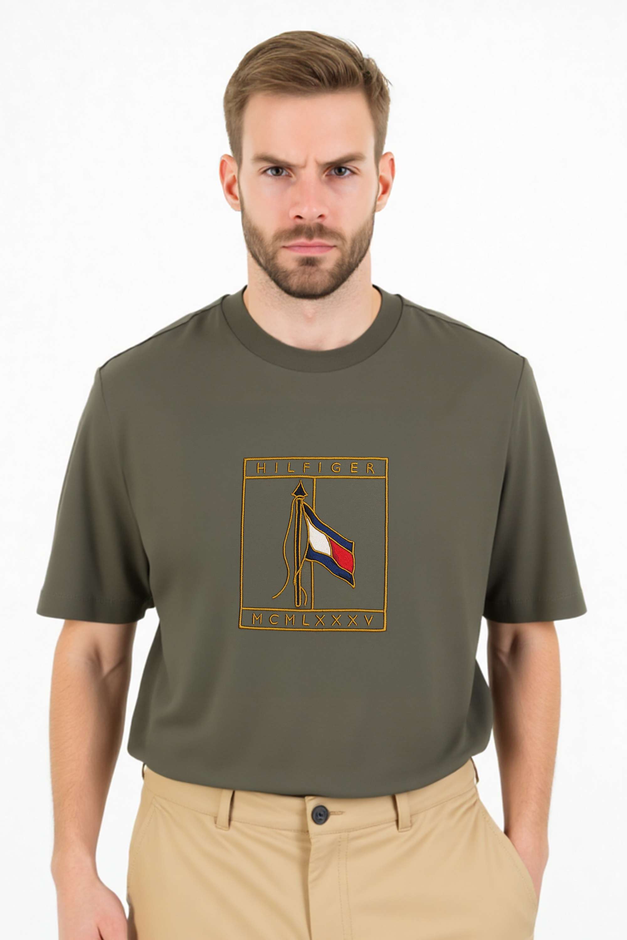 Solid-Cotton-Blend-Round-Neck-Men-s-T-Shirt