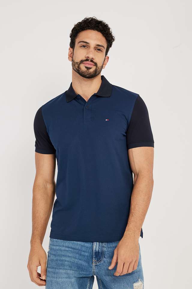 Solid-Cotton-Blend-Polo-Men-s-T-Shirt