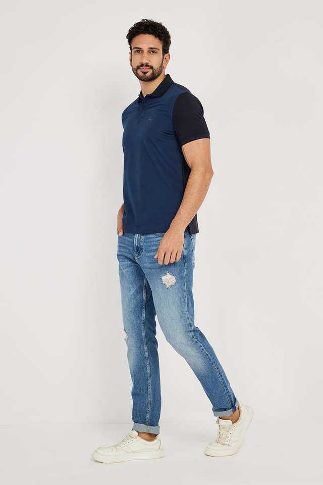 Solid-Cotton-Blend-Polo-Men-s-T-Shirt