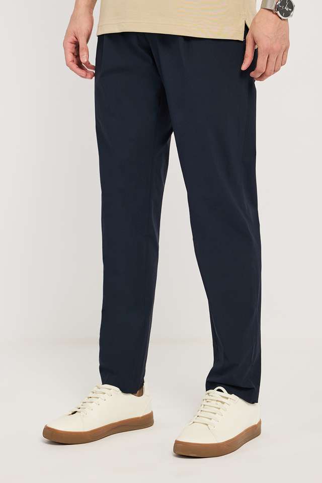 Solid-Cotton-Blend-Regular-Fit-Men-s-Casual-Wear-Trousers