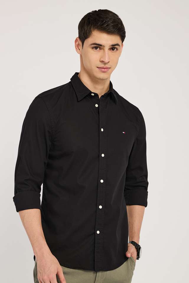 Solid-Cotton-Blend-Slim-Fit-Men-s-Casual-Wear-Shirt