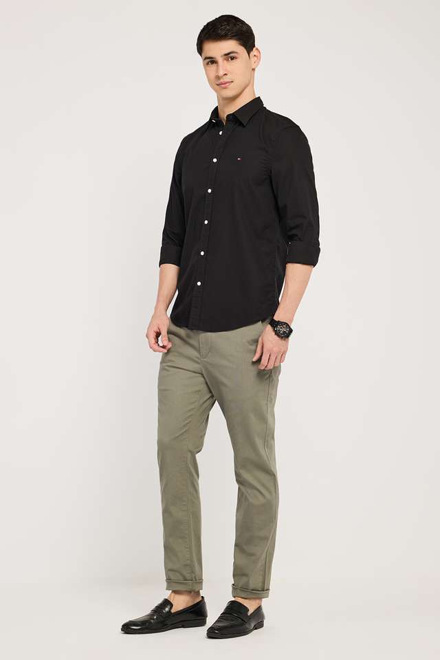 Solid-Cotton-Blend-Slim-Fit-Men-s-Casual-Wear-Shirt