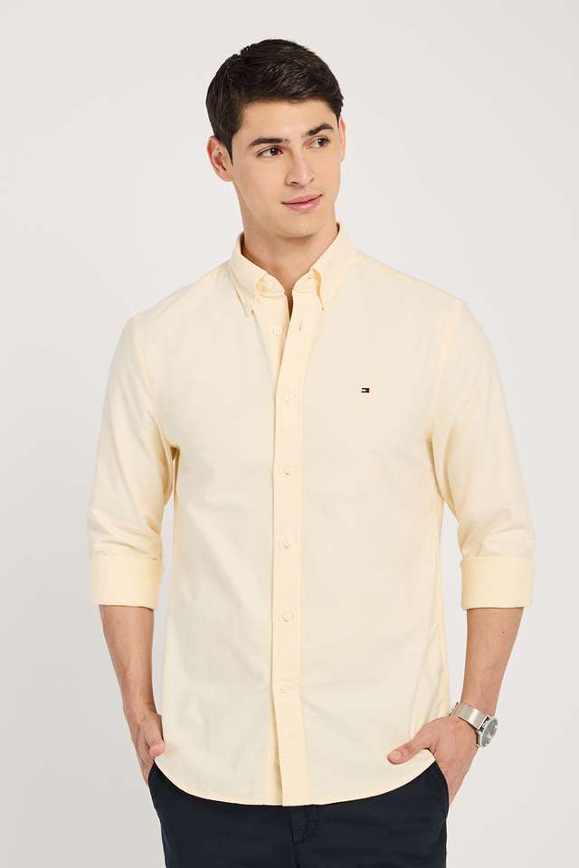 Solid-Cotton-Blend-Regular-Fit-Men-s-Casual-Wear-Shirt