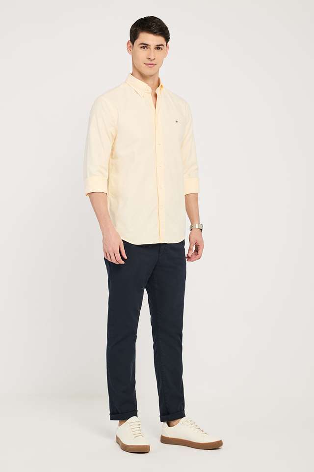 Solid-Cotton-Blend-Regular-Fit-Men-s-Casual-Wear-Shirt