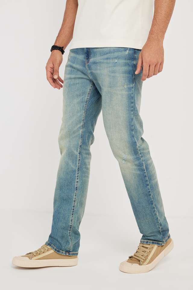 Light-Wash-Cotton-Blend-Regular-Fit-Men-s-Jeans