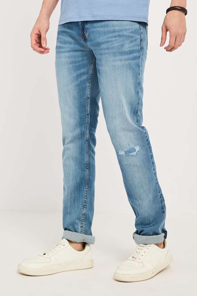 Light-Wash-Cotton-Blend-Regular-Fit-Men-s-Jeans