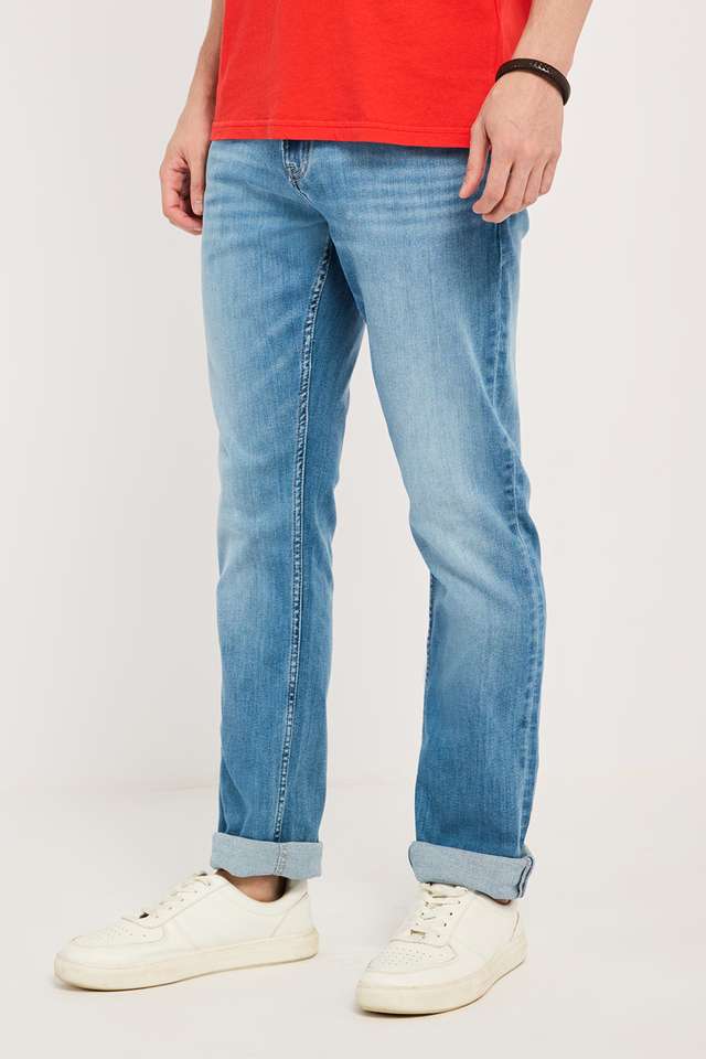 Light-Wash-Cotton-Blend-Regular-Fit-Men-s-Jeans