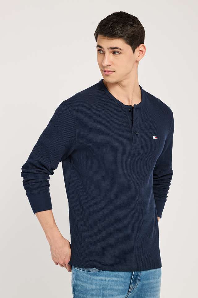 Textured-Cotton-Blend-Regular-Fit-Men-T-Shirt