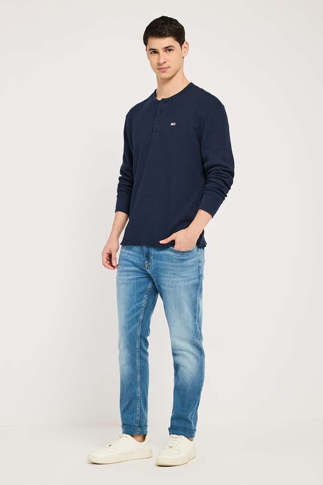 Textured-Cotton-Blend-Regular-Fit-Men-T-Shirt