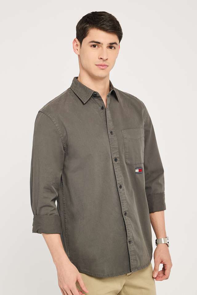 Solid-Cotton-Regular-Fit-Men-s-Casual-Wear-Shirt