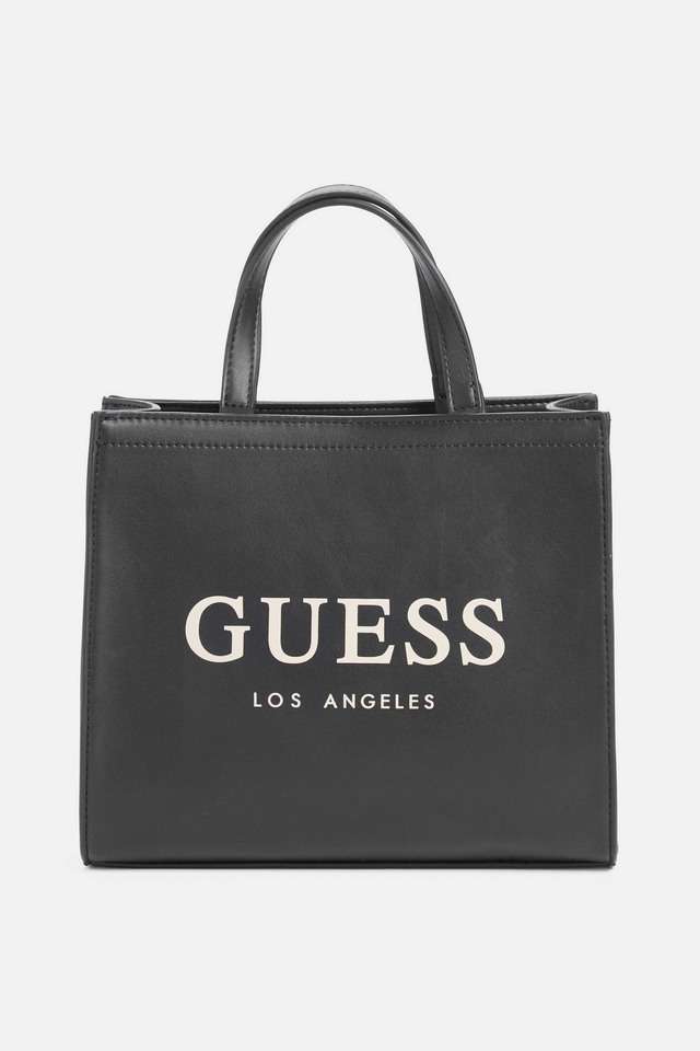 Buy GUESS Black Lindey Solid PU Zipper Closure Women's Tote Bag