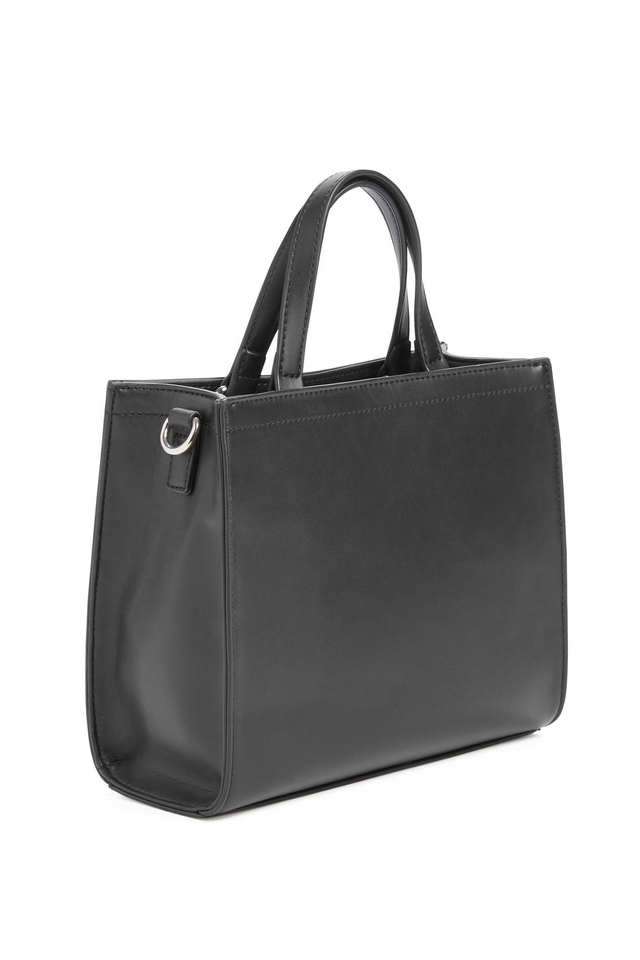 Buy GUESS Black Lindey Solid PU Zipper Closure Women's Tote