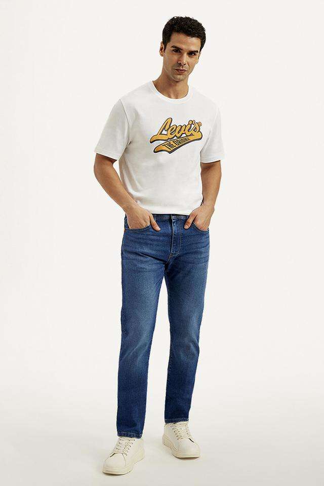 Light-Wash-Polyester-Slim-Fit-Men-s-Jeans